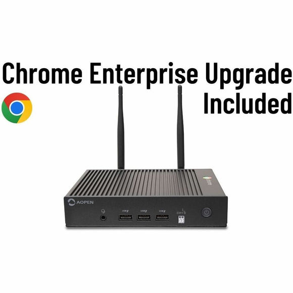 AOPEN Chromebox Mini 2 Enterprise Upgrade - AI Ready - 3 Year Warranty Included - Intel Celeron N4500 - Fanless - 8 GB RAM - 32 GB eMMC - Military grade