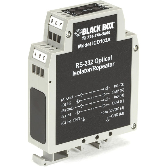 Black Box Async Rs-232 Repeater - (2) Terminal Block, Gsa, Taa