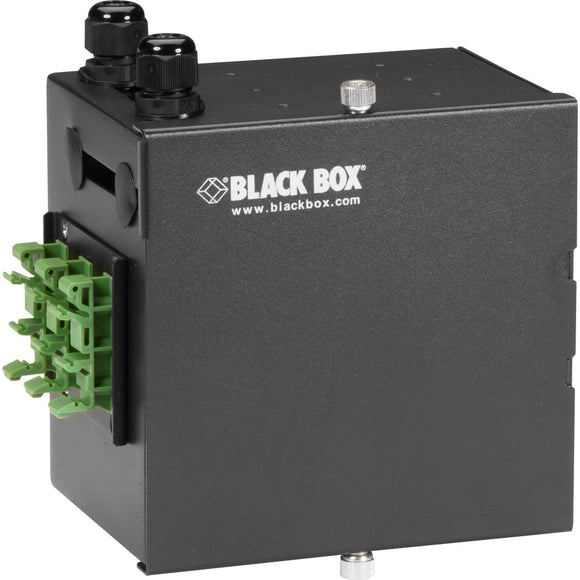 Black Box Wallmount Mini-din Rail Fiber Enclosure - 2-port