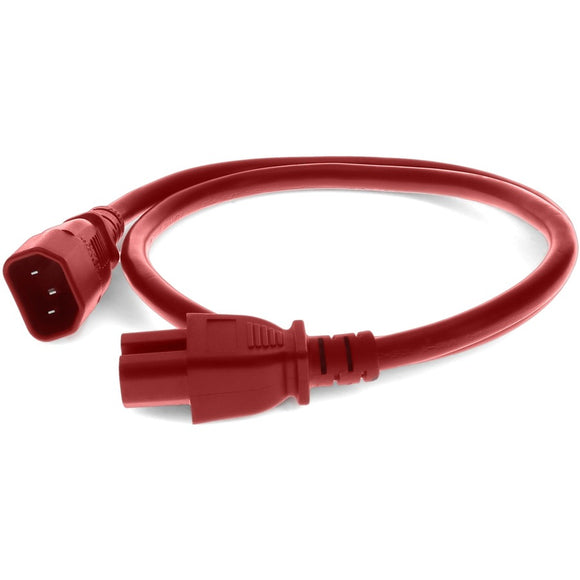 Add-on Addon 2ft C14 Male To C15 Female 14awg 100-250v At 15a Red Power Cable