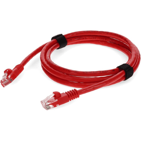 Add-on 8ft Red Cat 6 Pvc Ethernet Cable Snagless Bubble Boot Rj-45 M/m