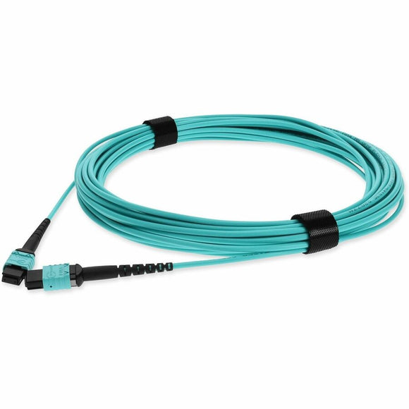 Add-on Addon 10m Mpo (female) To Mpo (female) 12-strand Aqua Om4 Crossover Fiber Ofnp (