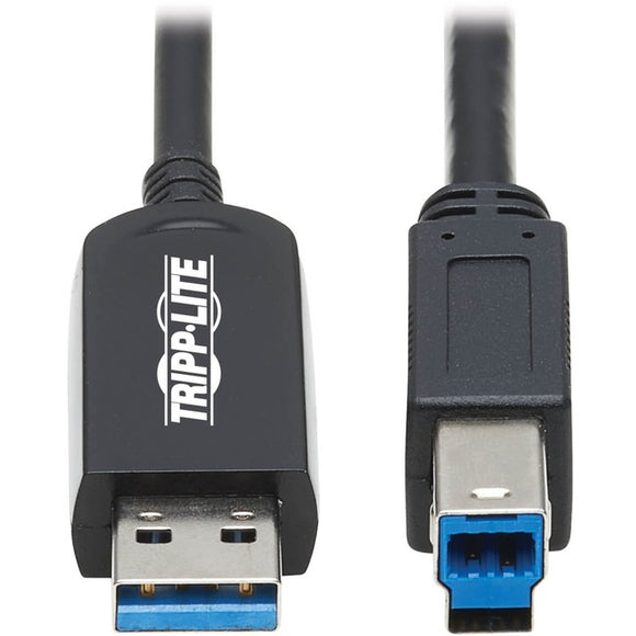 Tripp Lite U328F-15M USB 3.2 Gen 1 Fiber Active Optical Cable, M-M, Black, 15 m (49 ft.)