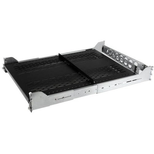 StarTech.com 2U Vented Sliding Rack Shelf w- Cable Management Arm & Adjustable Mounting Depth - 50lbs - 22.7kg - SystemsDirect.com