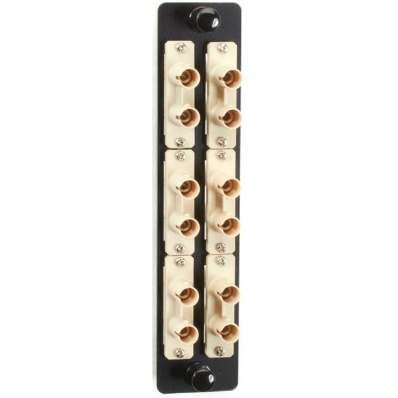 Black Box JPM460 Series Fiber Adapter Panel - High Density, (6) ST Duplex, Ceramic, Beige