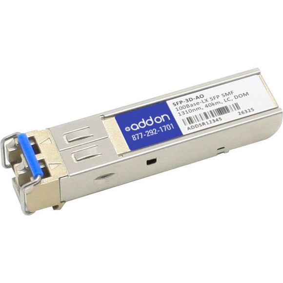 AddOn Rad SFP-3D Compatible TAA Compliant 100Base-LX SFP Transceiver (SMF, 1310nm, 40km, LC, DOM)