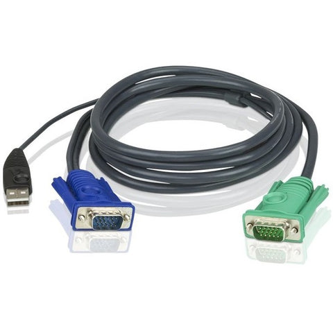 ATEN 15' USB KVM Cable - SPHD15 to VGA & USB A