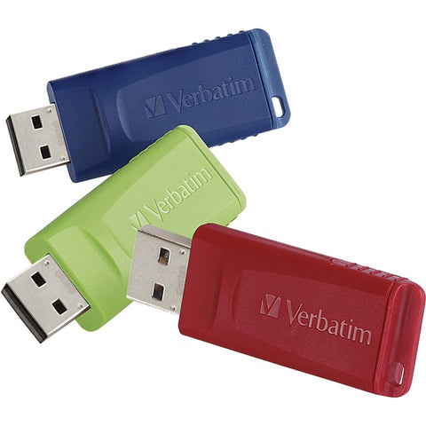 32GB Store 'n' Go® USB Flash Drive - 3pk - Red, Green, Blue