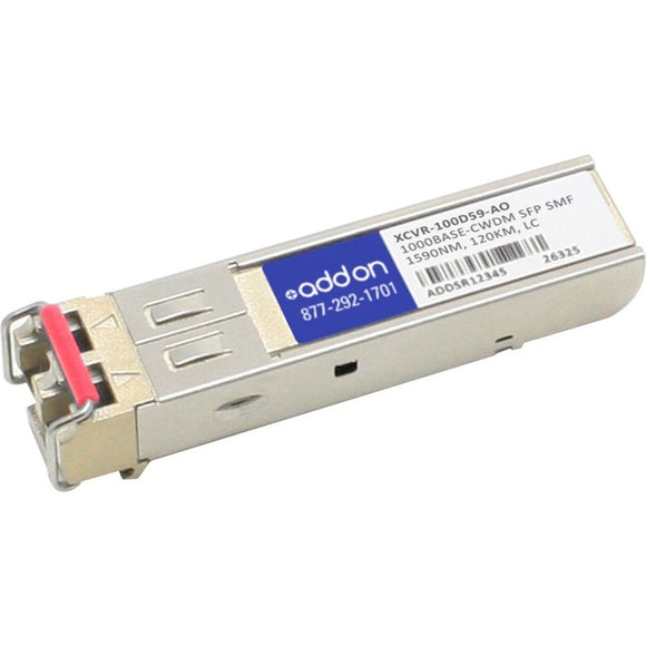 AddOn Ciena XCVR-100D59 Compatible TAA Compliant 1000Base-CWDM SFP Transceiver (SMF, 1590nm, 120km, LC)