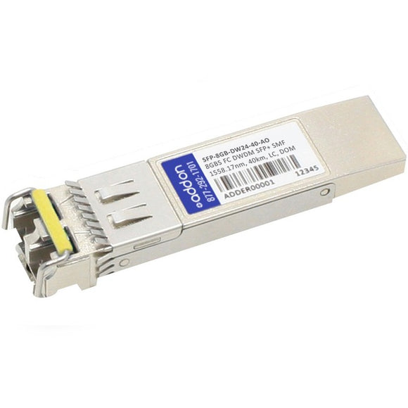 AddOn MSA and TAA Compliant 8Gbs Fibre Channel DWDM 100GHz SFP+ Transceiver (SMF, 1558.17nm, 40km, LC, DOM)