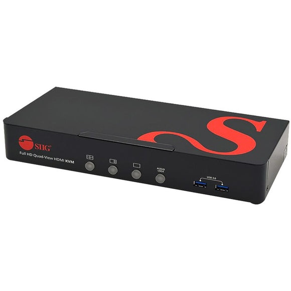 Full HD Quad-View 1080p HDMI KVM Switch MultiView Processor - TAA Compliant