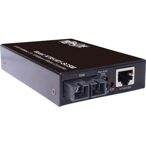 Tripp Lite Hardened Gigabit Fiber to Ethernet Media Converter, 10/100/1000 Mbps, RJ45/SC Singlemode, -10° to 60°C, 10 km (6.2 mi.)