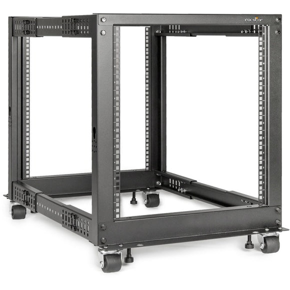 Rocstor 12u Open Frame 4-post Rack-blk