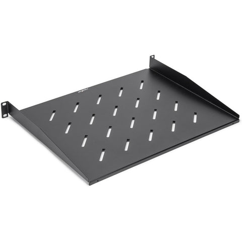 Rocstor 1U Universal Vented Rack Mount Shelf - 13.78in 350MM Depth - Black - 1U Rack Height x 19" Rack Width - 44lb / 20kg Weight Capacity - Cold-rolled Steel (CRS) - RoHS - Black