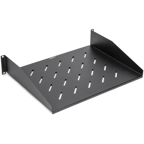 Rocstor 2U Universal Vented Rack Mount Shelf - 13.78in 350MM Depth - Black - 2U Rack Height x 19" Rack Width - 60lb / 27.2kg Weight Capacity - Cold-rolled Steel (CRS) - RoHS - Black