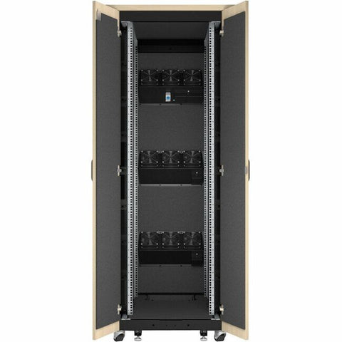 APC by Schneider Electric NetShelter Soundproof, 38U, Server Rack Enclosure, 120V, Maple